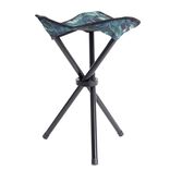 Tr&eacute;pied pliable acier et polyester motif feuillage exotique 31x31xH41cm