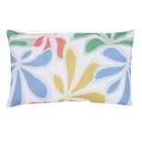 Coussin de jardin rectangulaire feuillage color&eacute; et blanc 30x50cm