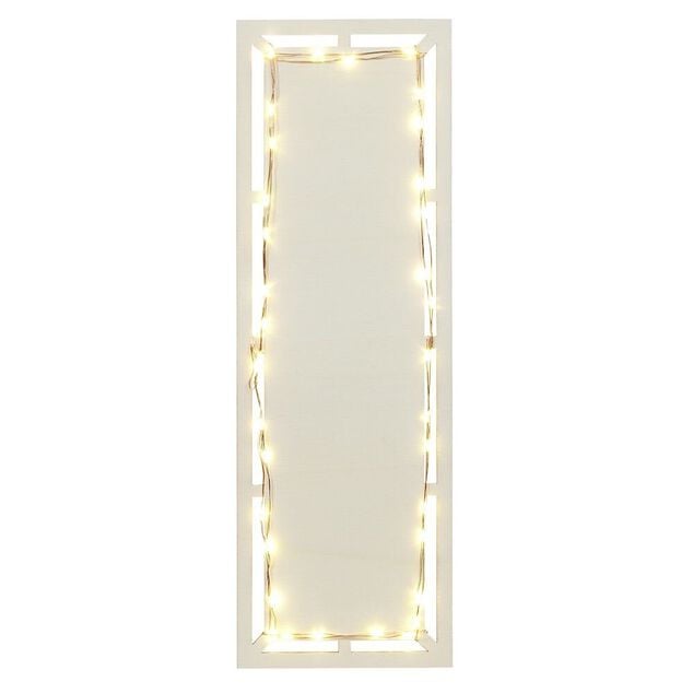 Plat de pr&eacute;sentation &agrave; LED 30x12cm bois beige