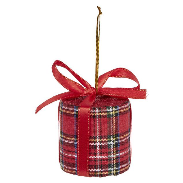 Cadeau de Noël tartan à suspendre