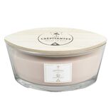 Bougie crépitante dans verre couvercle et mèche bois senteur ambre 30H