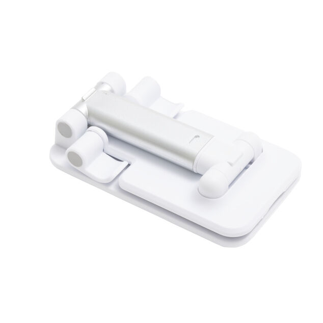 Support t&eacute;l&eacute;phone multiposition blanc 6,5x2,7xH11cm