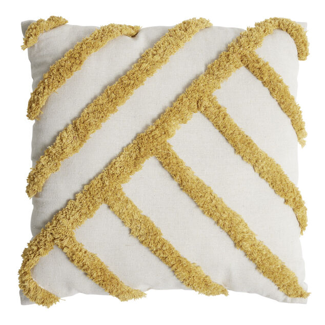 Coussin carré blanc écru tufté coloré 40x40cm (3 modèles)