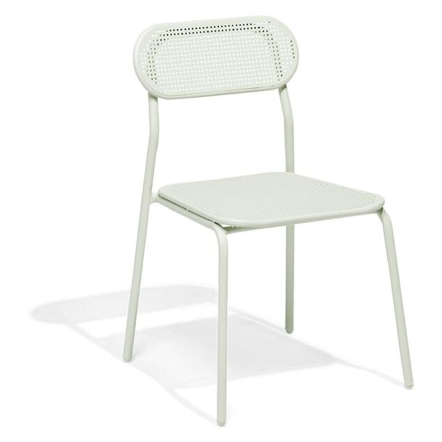 Chaise de jardin Faro empilable m&eacute;tal vert 48x52xH82cm