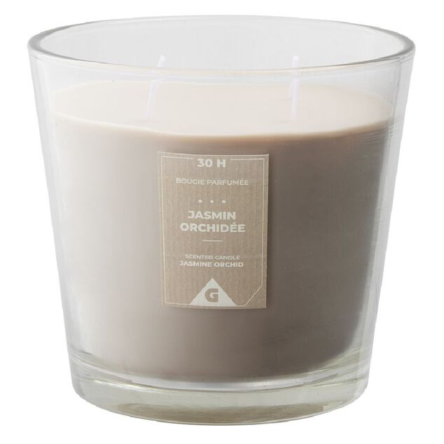 Bougie parfum&eacute;e dans verre senteur jasmin orchid&eacute;e &Oslash;13,5xH12,5cm 30H