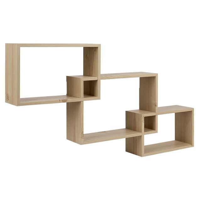 Lot de 3 &eacute;tag&egrave;res rectangulaires en bois