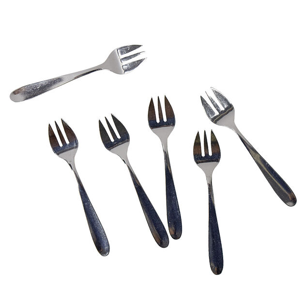 Fourchette &agrave; hu&icirc;tre en inox x6