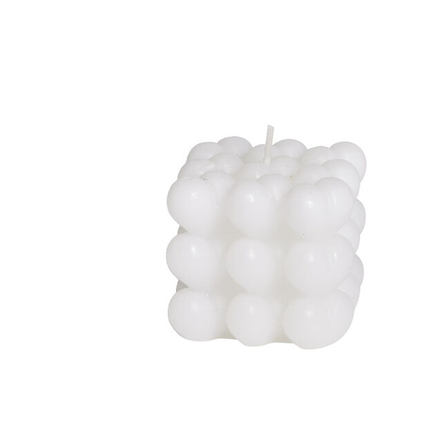 Bougie carr&eacute;e &agrave; bulles 5,5x5,5xH5,5cm