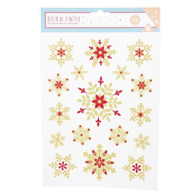 D&eacute;coration fen&ecirc;tre No&euml;l &eacute;lectrostatique &eacute;toile ou flocon