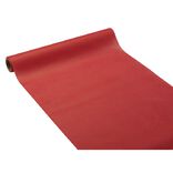 Chemin de table rouge effet tissu papier voie s&egrave;che 4,8 m