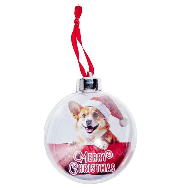Boule de No&euml;l transparente personnalisable &Oslash;8cm