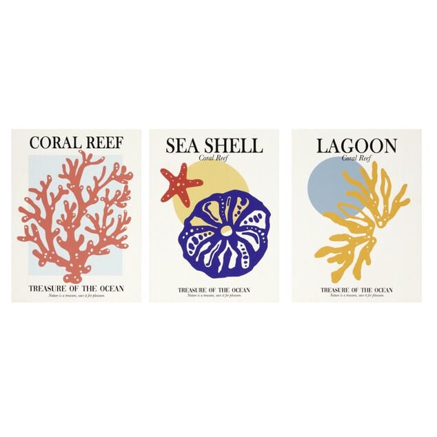 Affiche d&eacute;corative x3 th&egrave;me bord de mer 50x70cm (4 mod&egrave;les)
