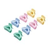 Pince &agrave; cheveux x8 en plastique 4 couleurs 2x2xH2,5cm (2 mod&egrave;les)