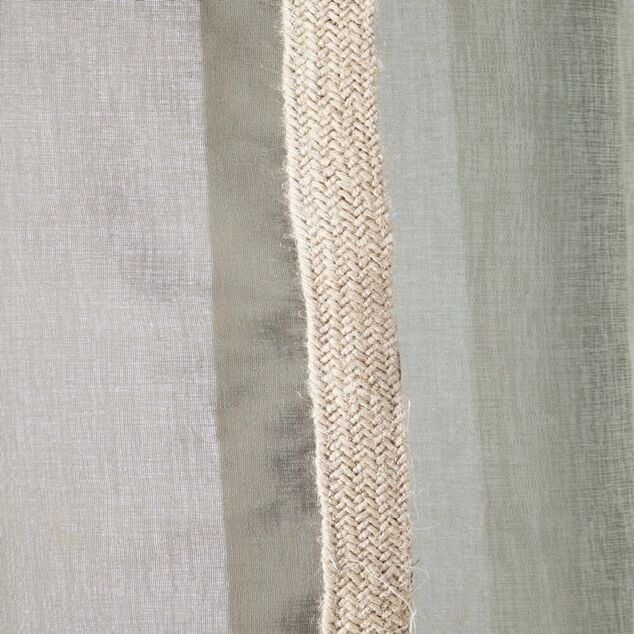 Voilage avec bordure d&eacute;coration jute 140x240 cm