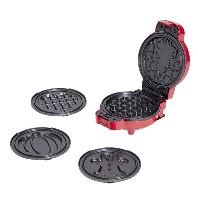 Mini gaufrier noir 5en1 avec 4 plaques interchangeables 13x19cm