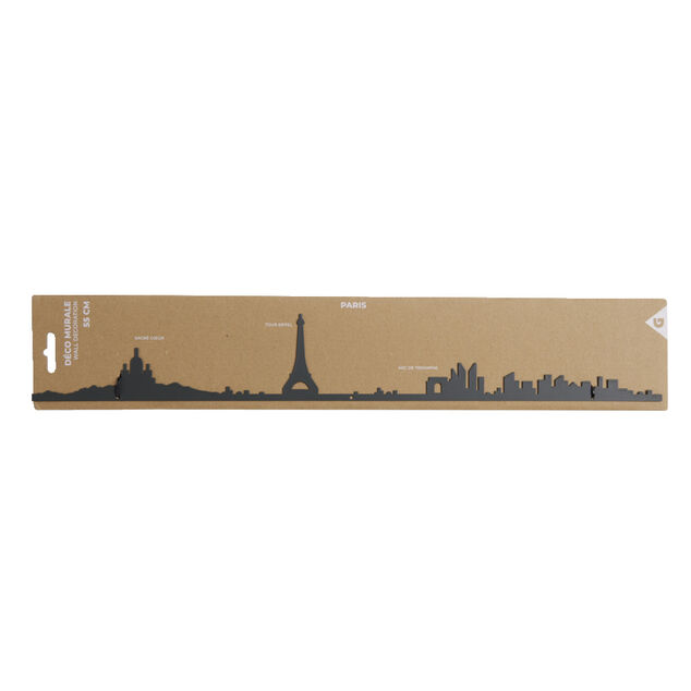 D&eacute;coration murale Paris m&eacute;tal noir 55cm