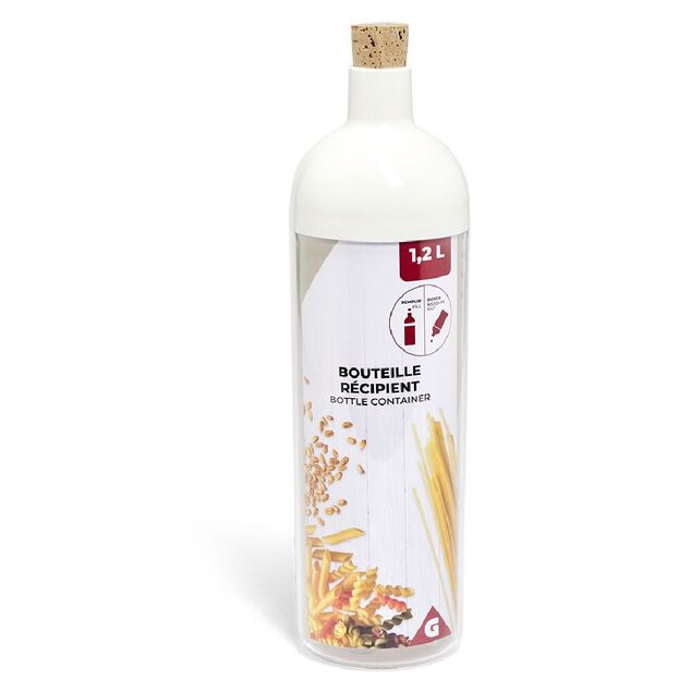 Bouteille récipient 1,2L plastique transparent
