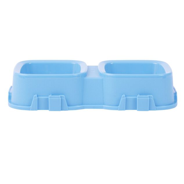 Gamelle double bleue 2x500ml - plastique 31,8x16,6xH6,5cm