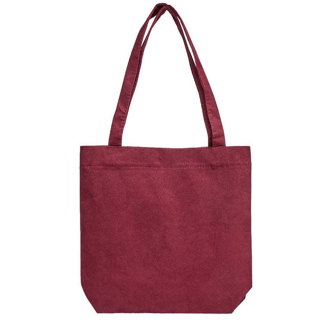 Tote bag velours c&ocirc;tel&eacute; 34x8xH32cm (3 mod&egrave;les)