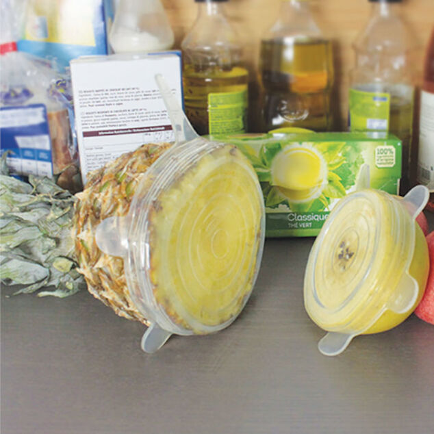 Couvercle silicone extensible blanc transparent x4