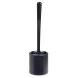 Brosse WC silicone ronde avec support noir