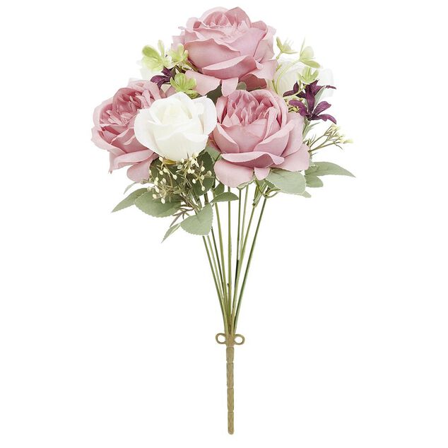 Piquet rose artificielle &Oslash;22xH41cm blanc et rose
