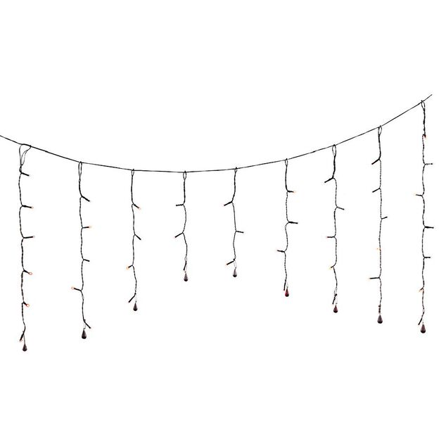 Rideau lumineux Halloween 50 LED orange L135xH70cm