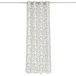 Rideau beige imprim&eacute; visage lin et polyester 140x240cm