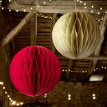 Boule de Noël en papier XL à suspendre Ø60xH60cm (2 modèles)