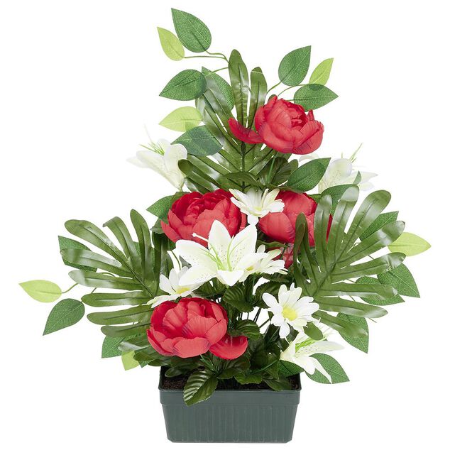 Jardini&egrave;re pivoine lys gerbera artificiel