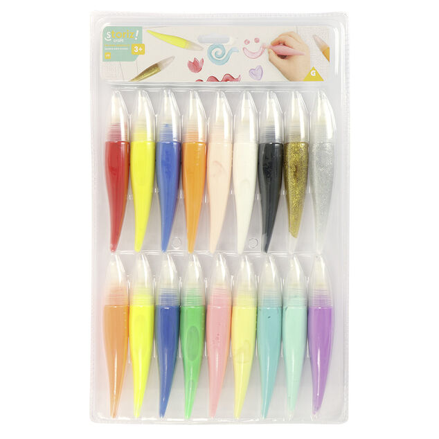 Pinceau x18 avec peinture intégrée