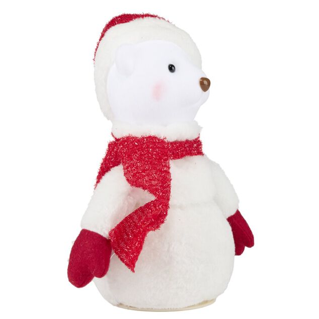 Bonhomme de neige ours d&eacute;coratif anim&eacute; musical H25cm