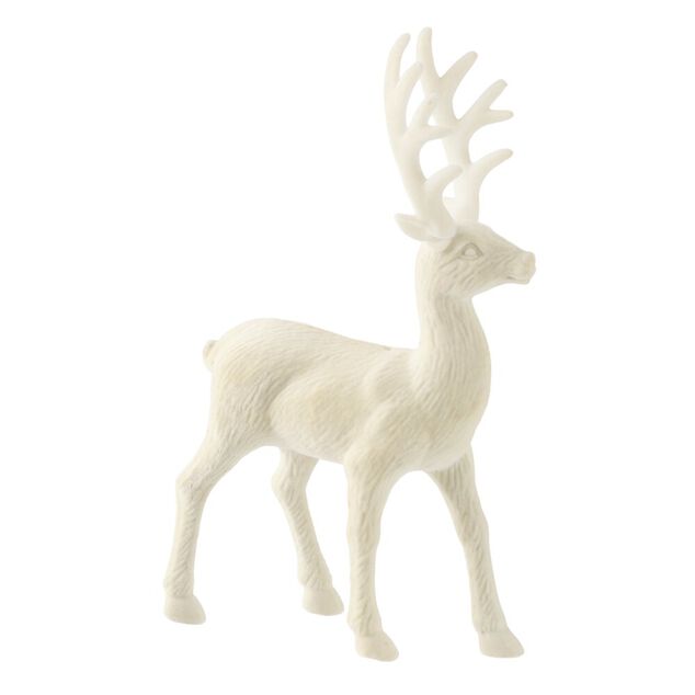 Renne de No&euml;l floqu&eacute; effet velours H24cm (2 mod&egrave;les)