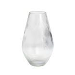 Vase stri&eacute; en verre transparent &Oslash;12xH20cm
