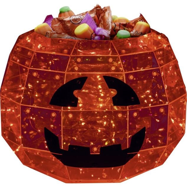 Saladier bol à bonbons citrouille LED Halloween Ø22,5xH18cm