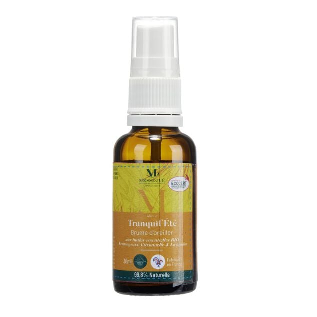 Brume oreiller Mess&eacute;gu&eacute; Tranquil'&Eacute;t&eacute; bio citronnelle et lavandin 30ml