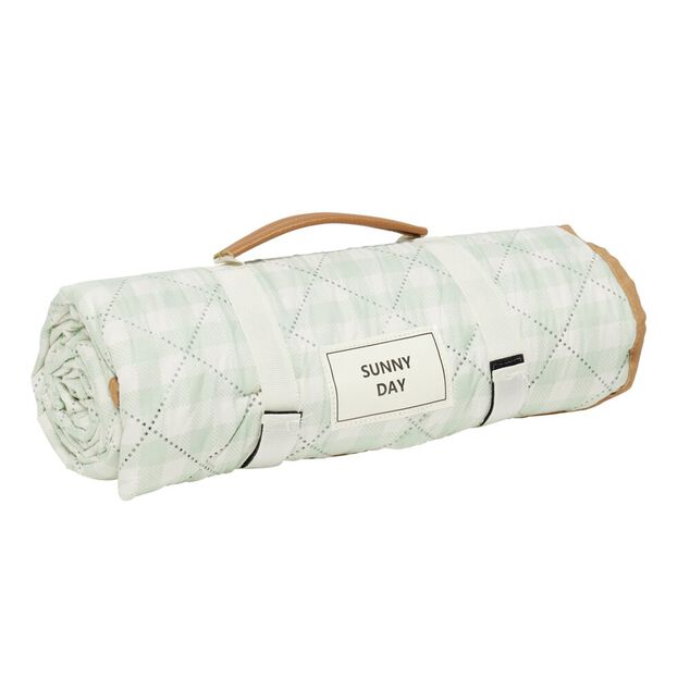 Tapis pique-nique motif quadrillage vert 130x170cm