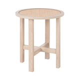 Table basse Kanna ronde en bois et rotin naturel Ø40xH45cm