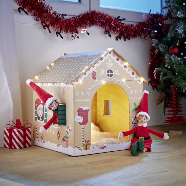 Maison de lutin farceur en carton H32x33x39cm