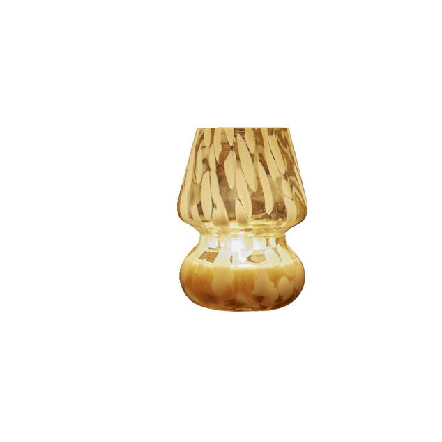 Bougie lampe 25H en verre blanc et beige senteur fleur d'oranger &Oslash;11,2xH15cm