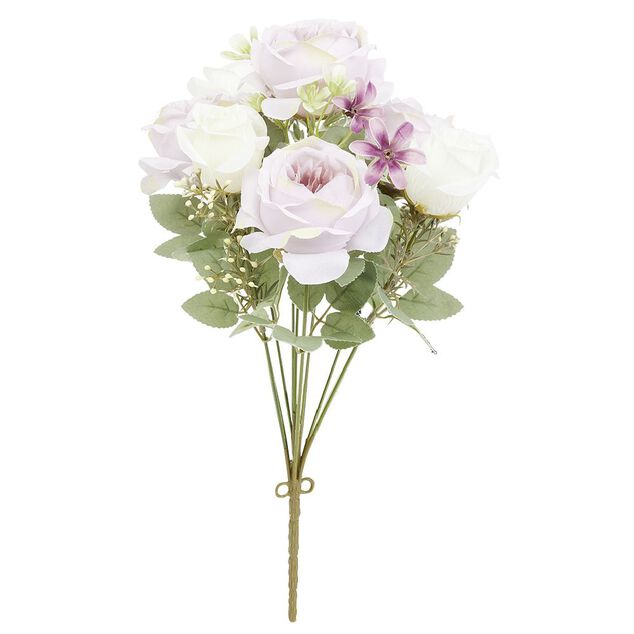 Piquet rose artificielle &Oslash;22xH41cm blanc et violet