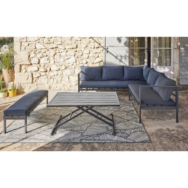 Ensemble repas de jardin Oslow 8 personnes m&eacute;tal gris