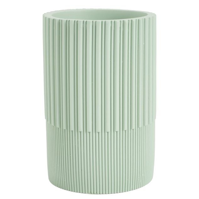Gobelet salle de bain r&eacute;sine stries &Oslash;7xH10cm (3 mod&egrave;les)