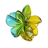 Pince &agrave; cheveux forme fleur de tiar&eacute; d&eacute;grad&eacute; jaune et bleu