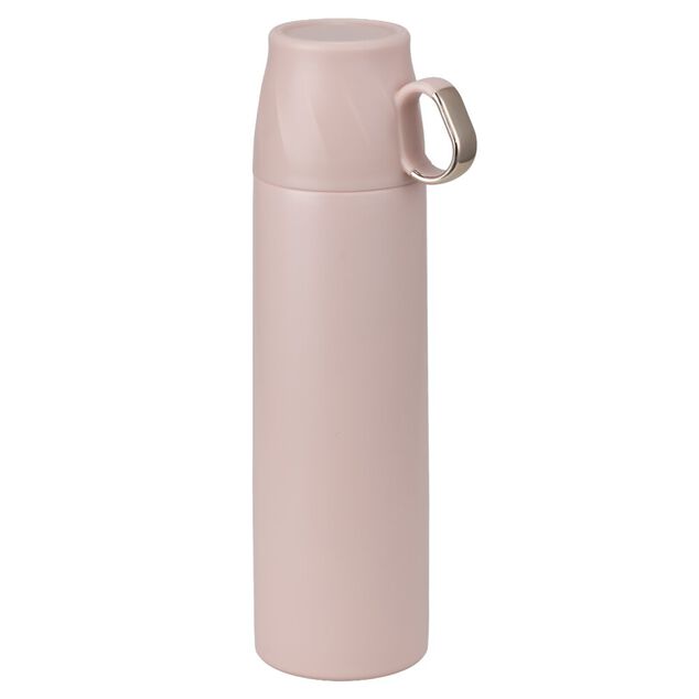 Bouteille isotherme inox 500ml avec tasse plastique &Oslash;7xH22,5cm (2 mod&egrave;les)