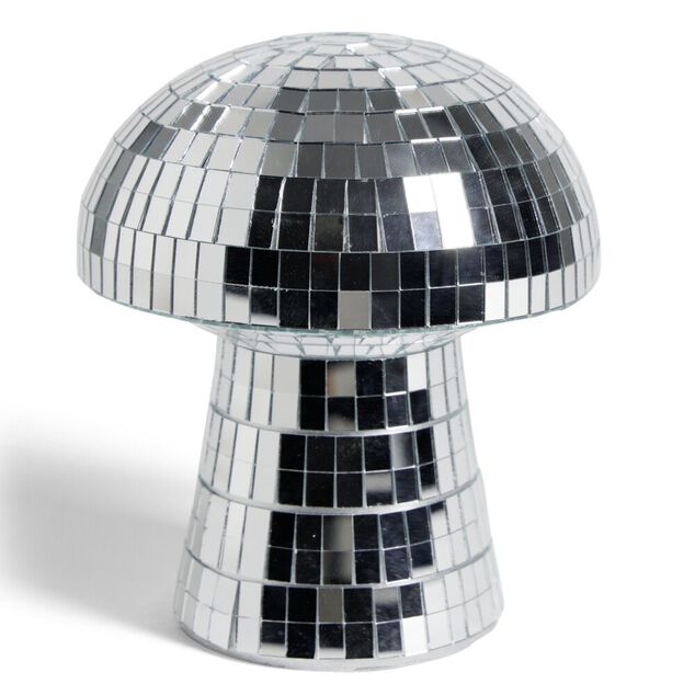 Champignon disco en plastique argenté Ø16xH17,5cm