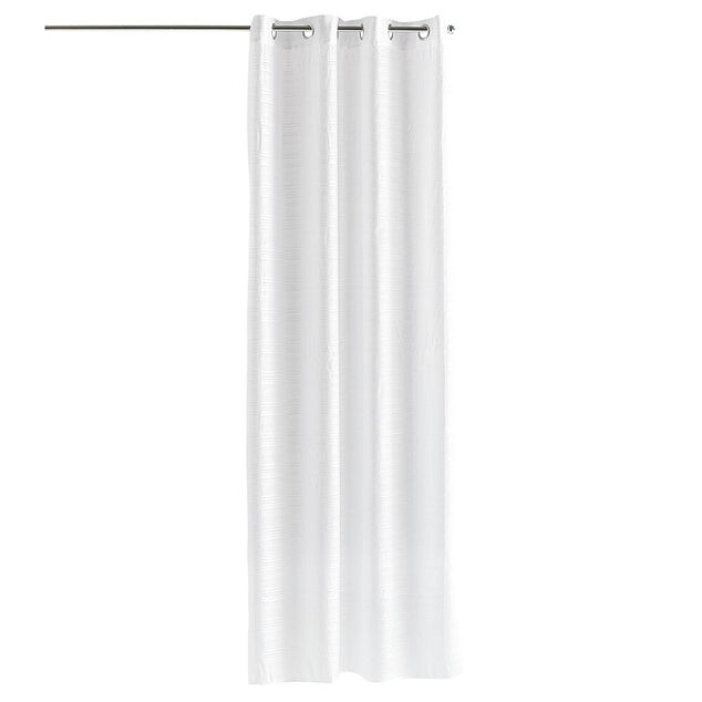 Voilage &agrave; oeillets jacquard rayures horizontales 140x240 cm