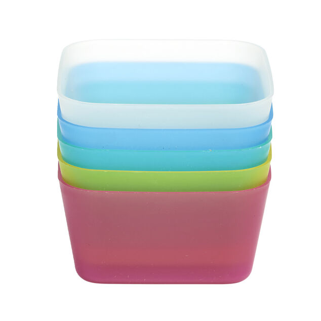 Pani&egrave;re de rangement x5 plastique multicolore 8,6x8,6xH4,5cm