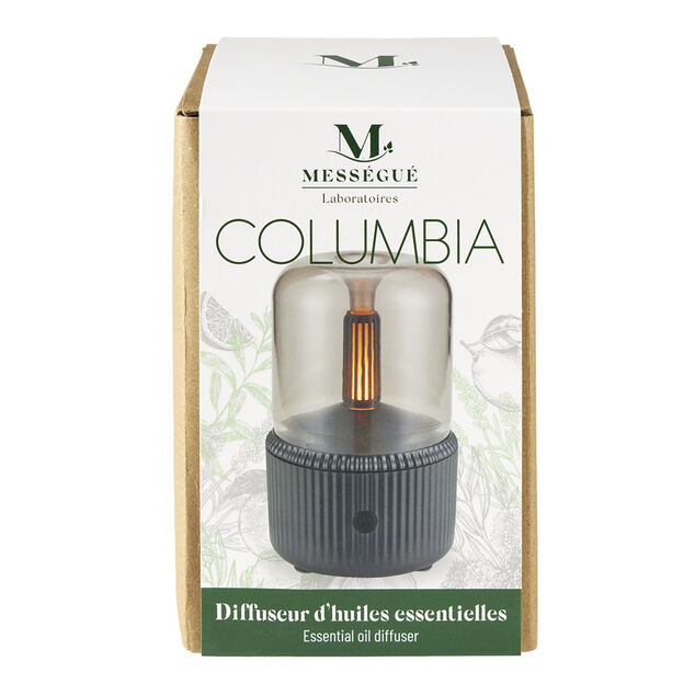 Diffuseur d'huile essentiel ampoule cuivre socle noir Ø10xH15cm