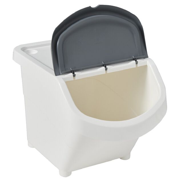 Bo&icirc;te de rangement blanche avec couvercle 20L